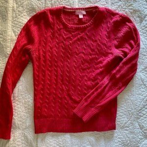 Lilly Pulitzer Pink Cotton Cable Crew Neck Sweater